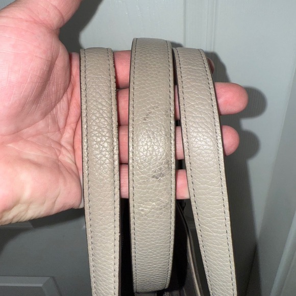 Tory Burch Pebbled Leather Taupe-Gray Tote Tassel Shoulder Bag Handbag Purse‎ - Picture 16 of 16